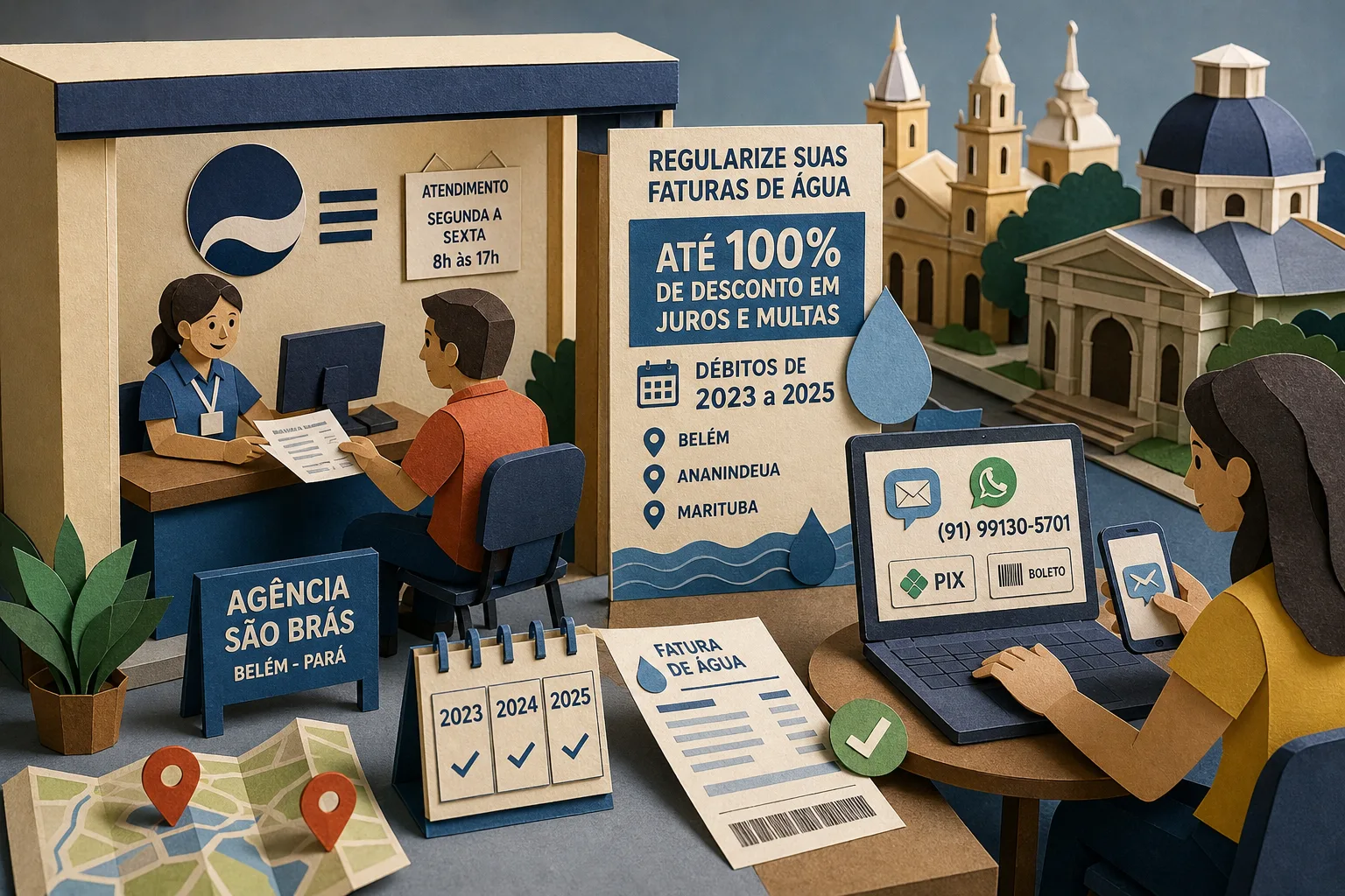 Ação facilita regularização de faturas de água pendentes na Grande Belém