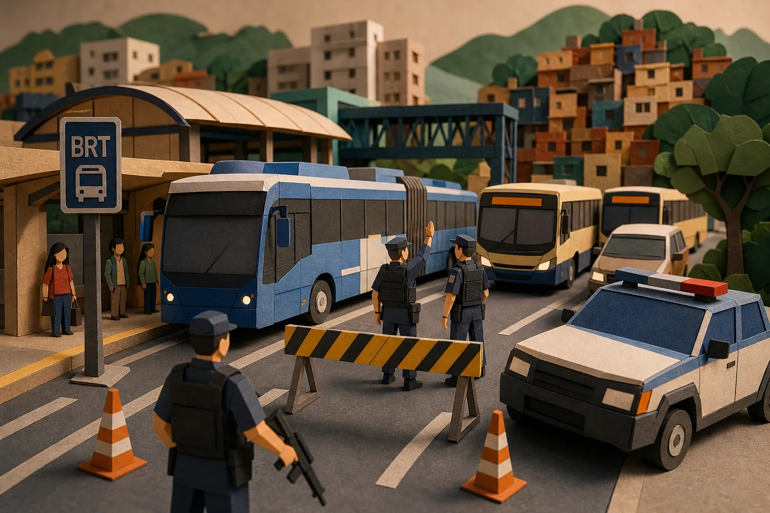 Ação policial bloqueia via em Madureira e impacta linhas de ônibus e BRT