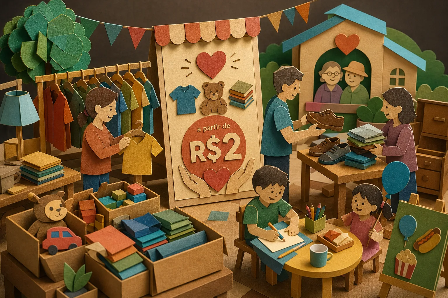 Ação social no Tarumã reúne vestuário e mercadorias com valores a partir de R$ 2