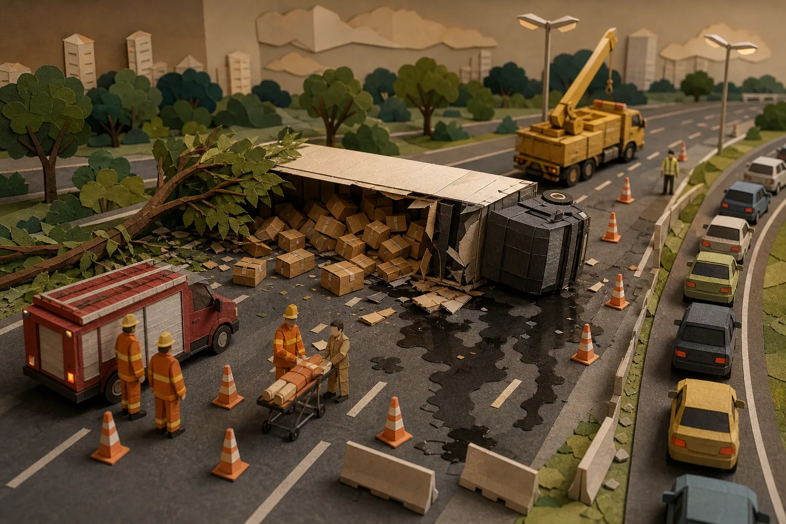 Acidente com caminhão de encomendas interdita trecho da Epia Sul no DF