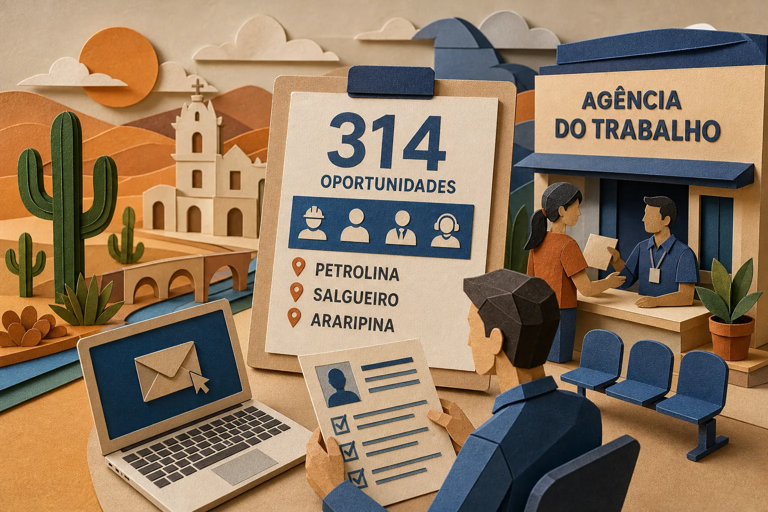 Agência do Trabalho anuncia 314 oportunidades no Sertão de Pernambuco