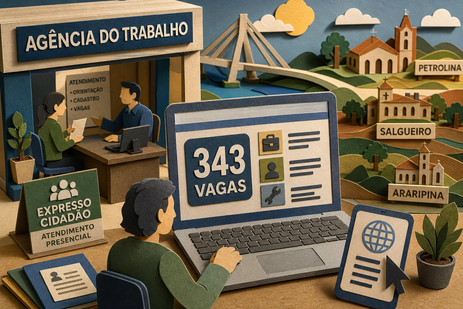 Agência do Trabalho oferece 343 vagas em Petrolina, Salgueiro e Araripina