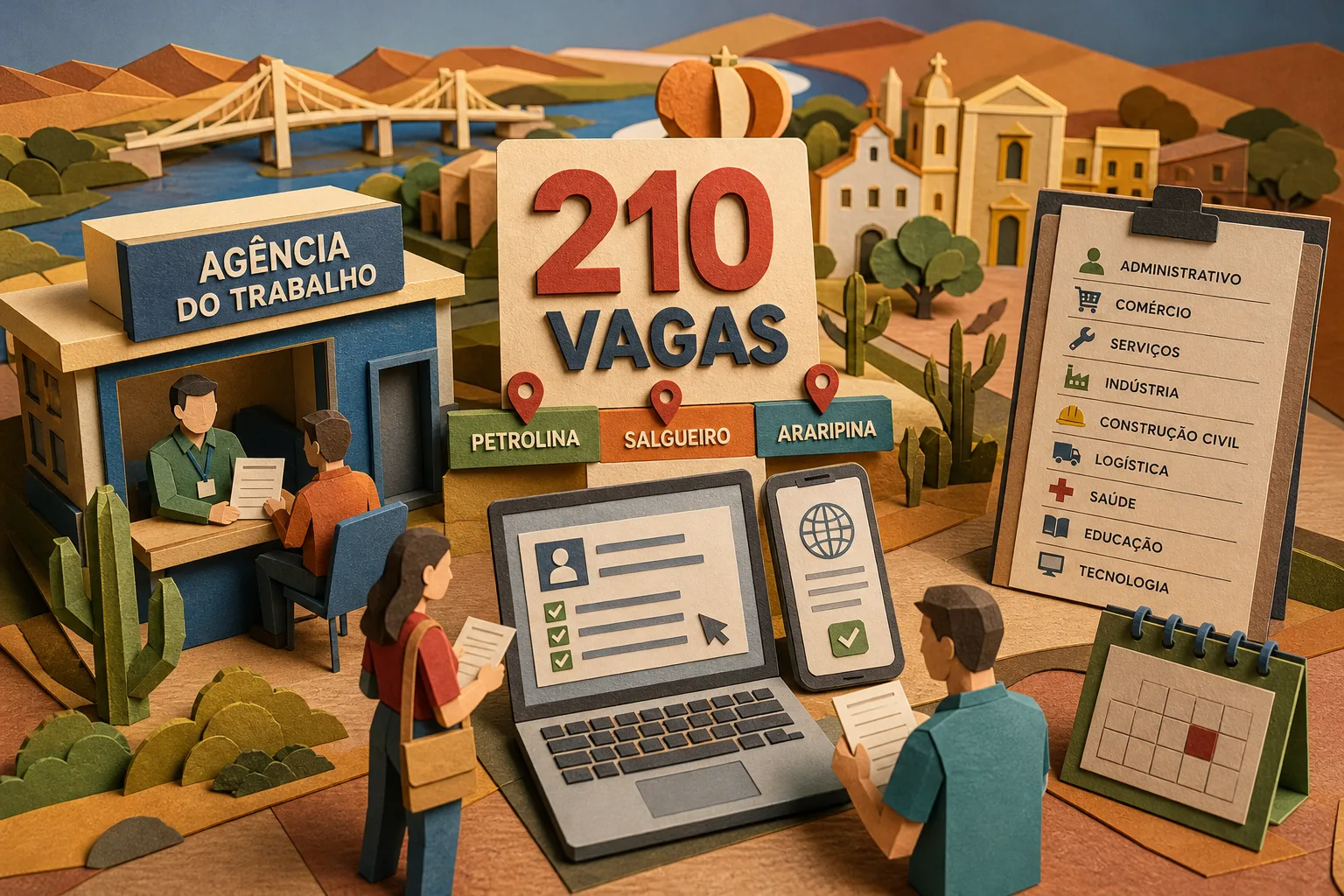 Agência do Trabalho oferta 210 vagas em cidades do Sertão pernambucano
