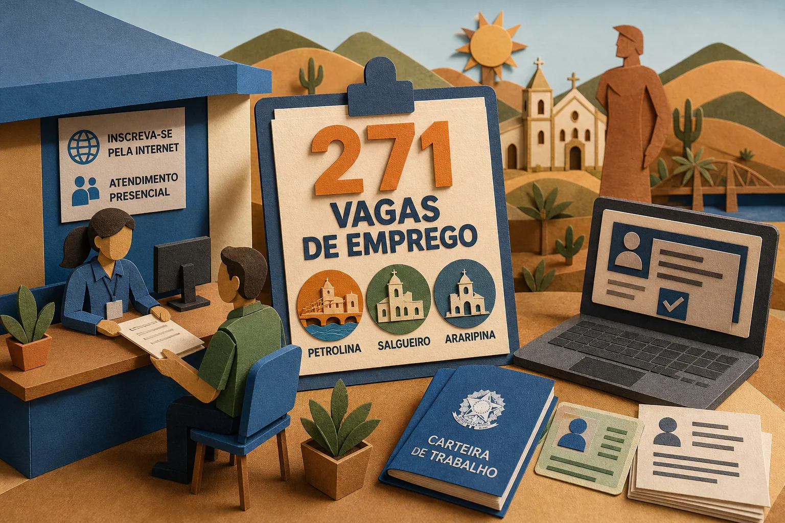 Agência do Trabalho oferta 271 postos em três municípios do Sertão pernambucano