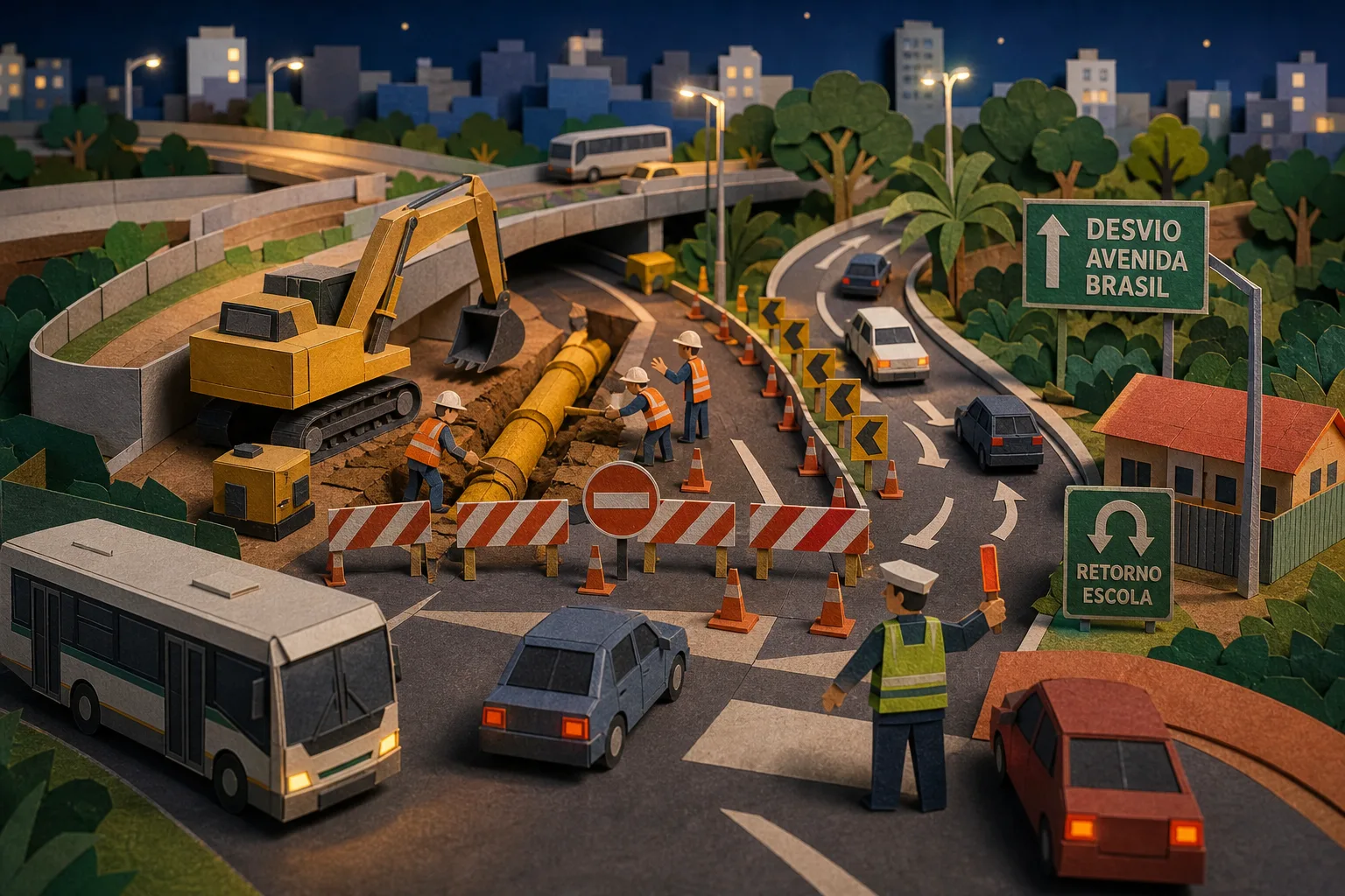 Alça do complexo Passarão passa por bloqueio noturno para obras em Manaus