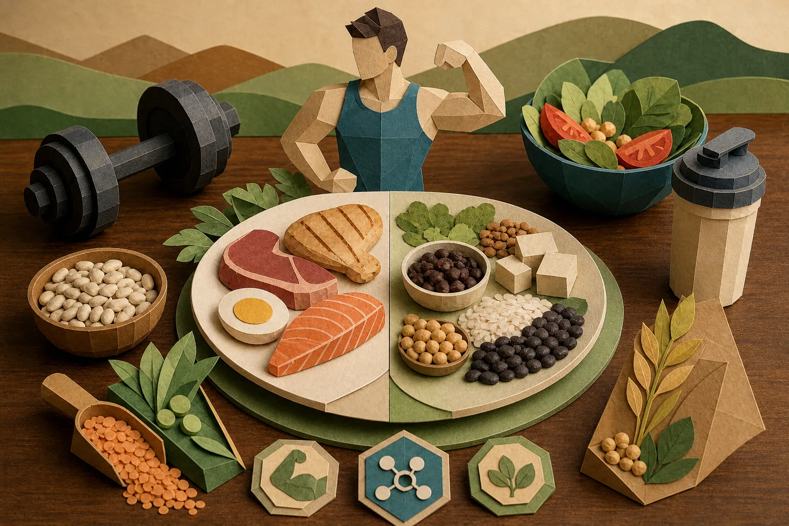 Alimentos de origem vegetal e animal são eficazes para o ganho muscular