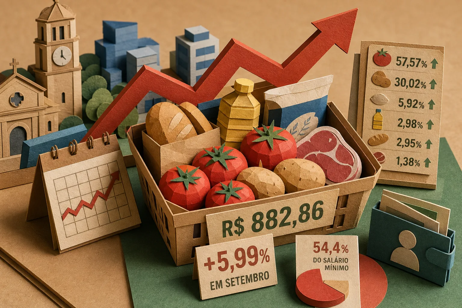 Alimentos essenciais sobem 5,99% em setembro e alcançam segundo maior valor em Campinas