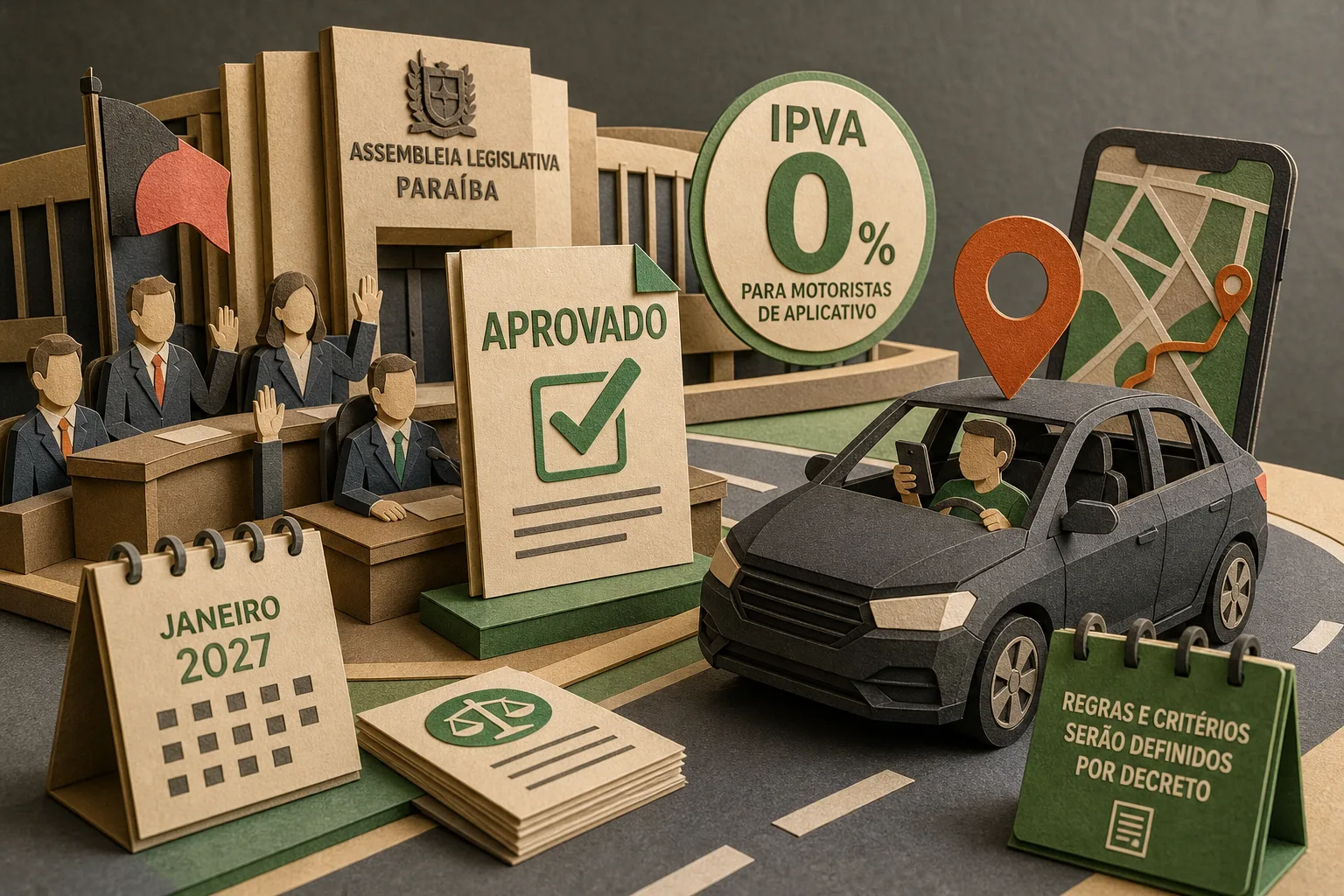 ALPB aprova benefício que zera imposto de veículos para motoristas de aplicativo