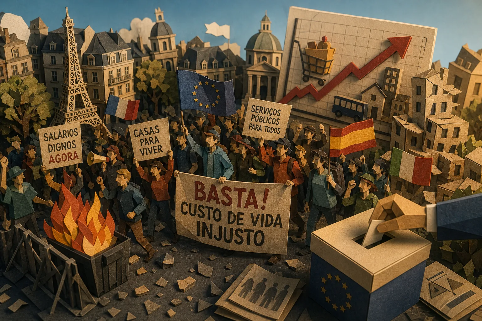 Alta no custo de vida e crise de moradia geram onda de protestos na Europa