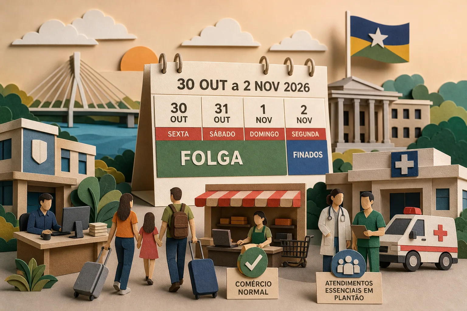 Alteração de datas estende folga do funcionalismo estadual e da capital em Rondônia