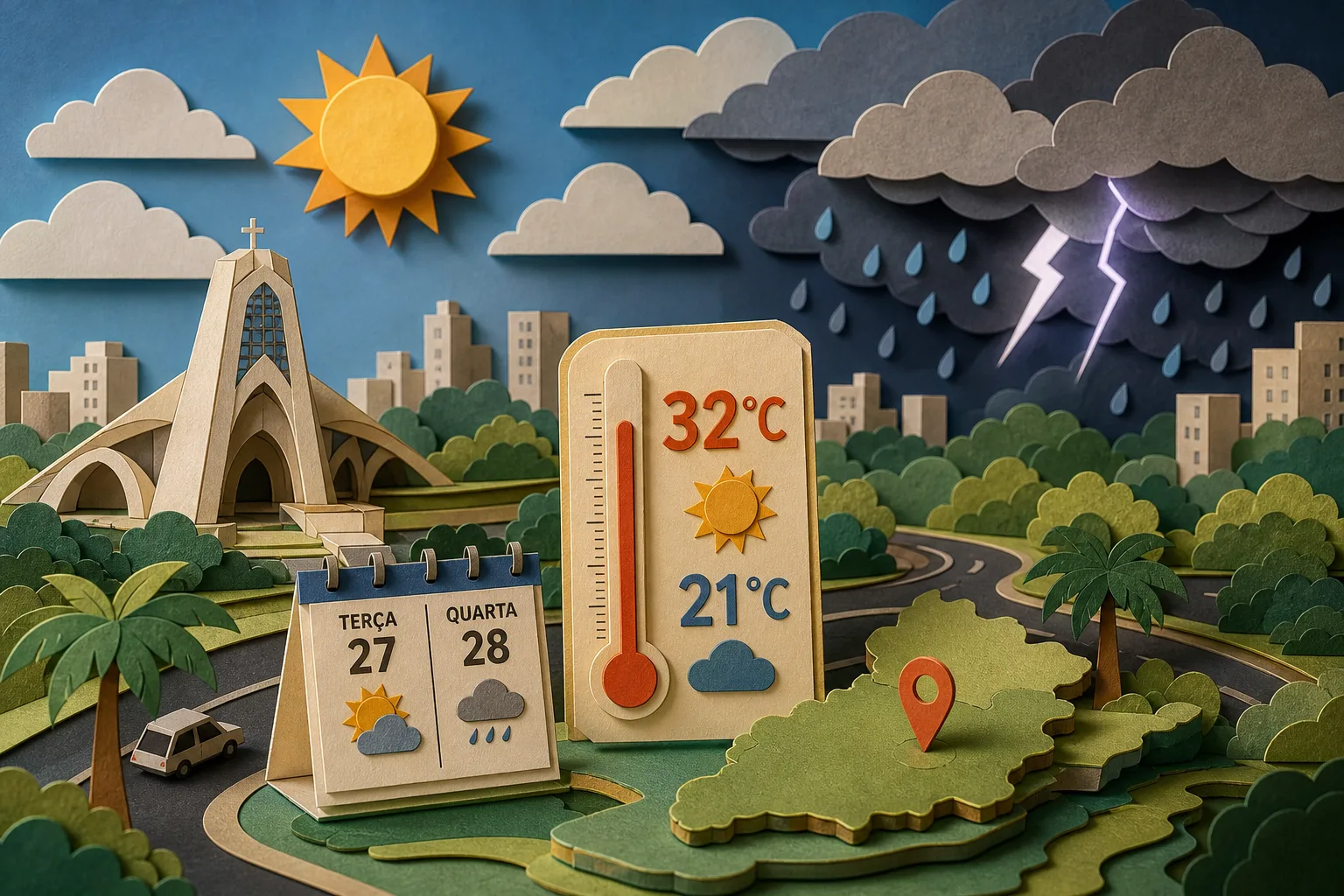 Aparecida de Goiânia deve registrar máxima de 32 ºC e trovoadas durante a noite