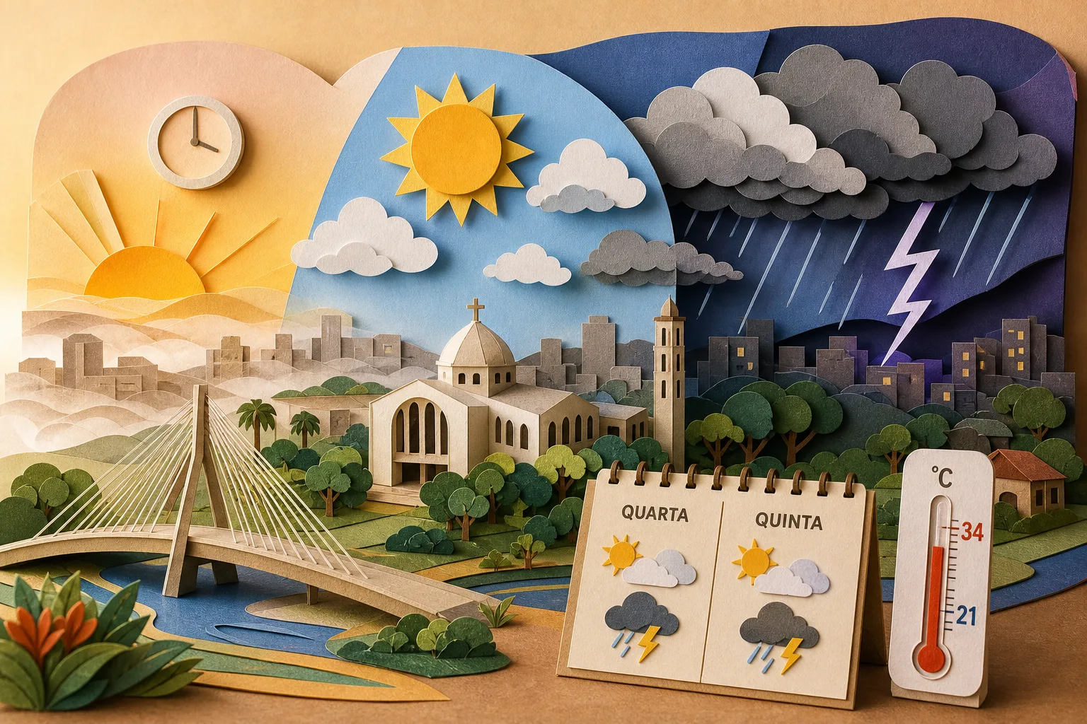 Aparecida de Goiânia tem calor de 34ºC e pancadas de chuva no período da noite
