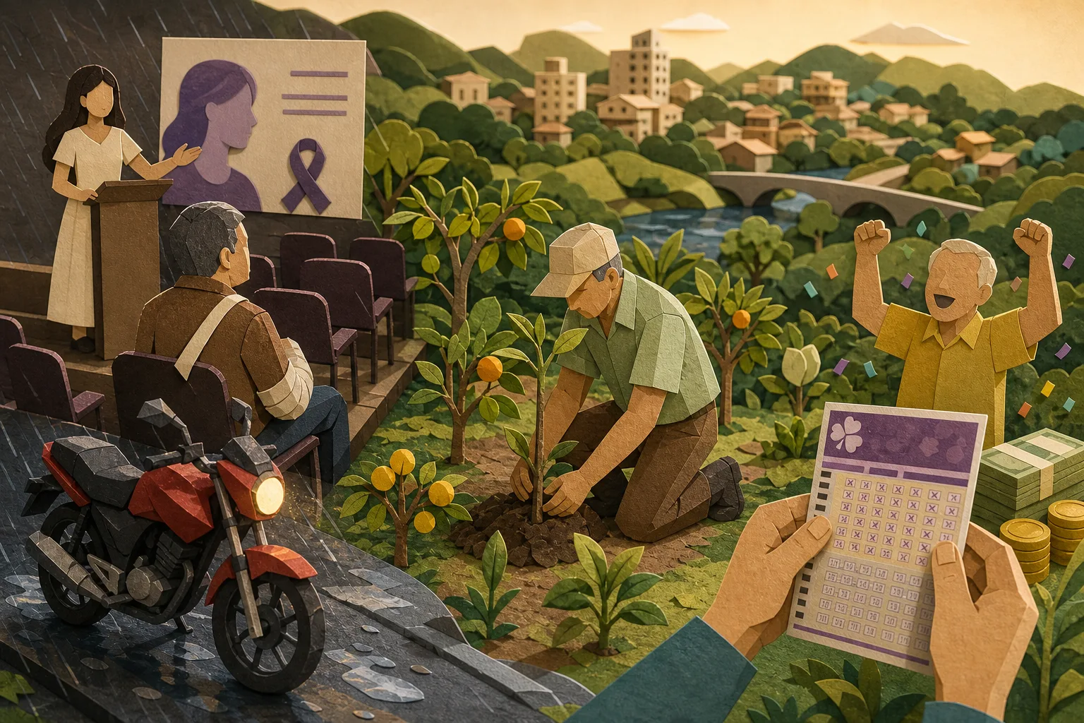 Apoio de pai ferido, cultivo de árvores e prêmio da loteria marcam a Zona da Mata