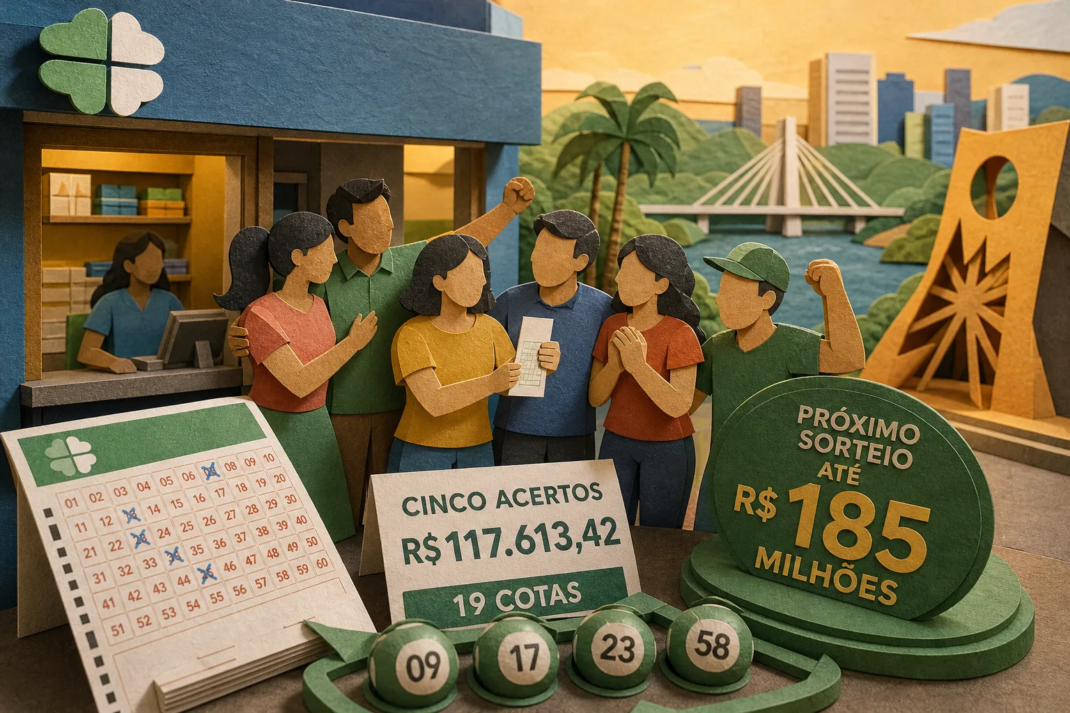 Aposta coletiva de Palmas fatura R$ 117 mil com cinco acertos na Mega-Sena