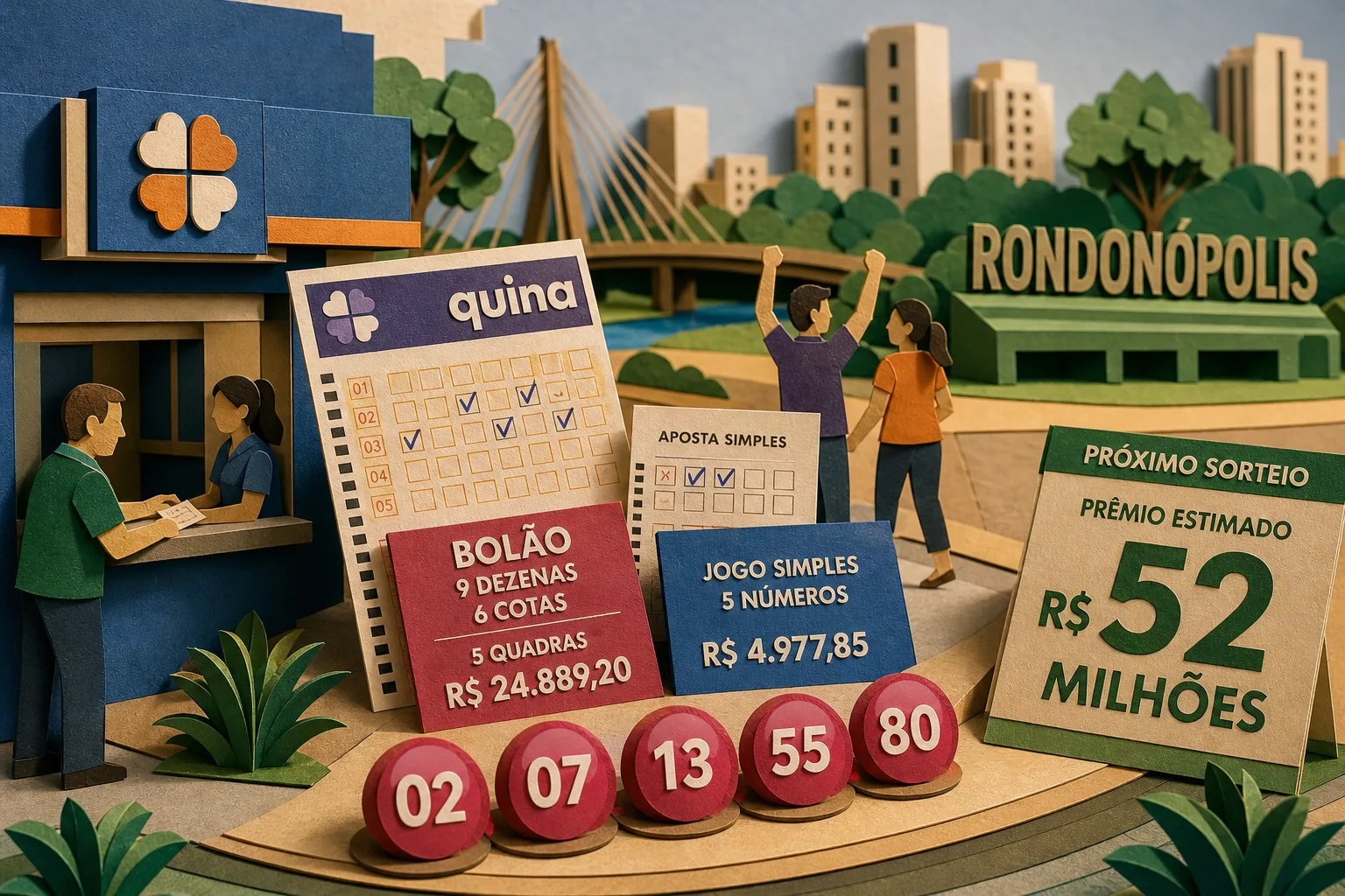 Apostas de Rondonópolis acertam quatro números e faturam prêmios na Quina