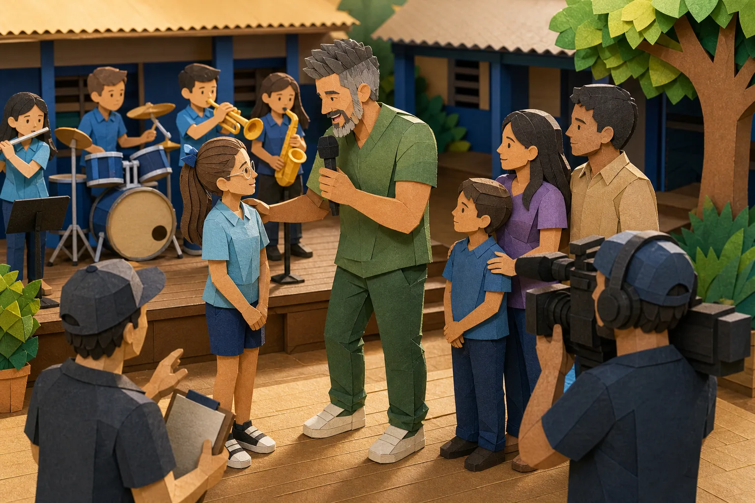 Apresentador Marcos Mion visita escola de Dourados para gravar quadro do Caldeirão