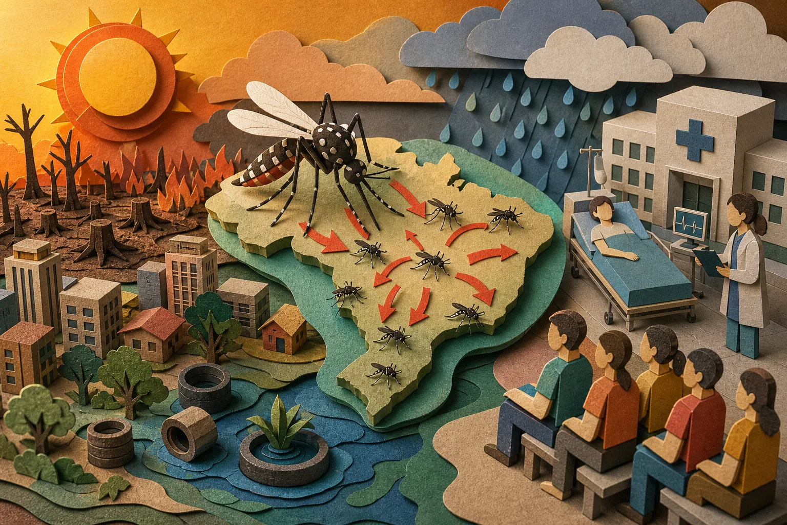 Aquecimento global acelera ciclo de mosquitos e espalha arboviroses no Brasil