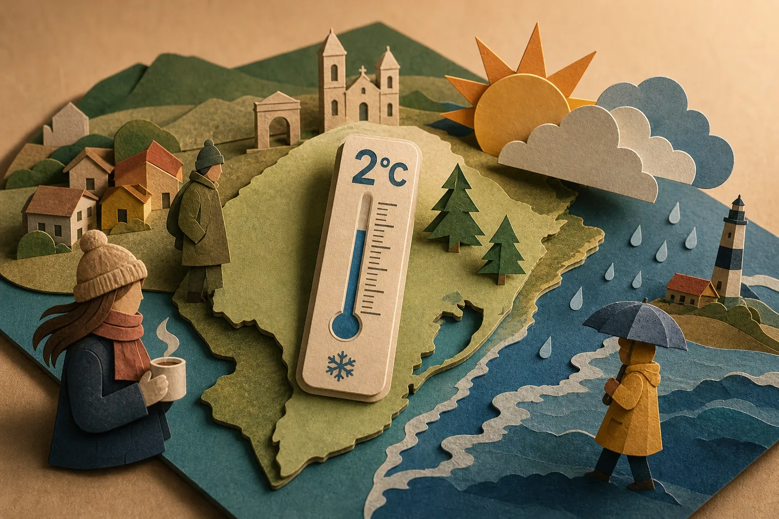 Ar frio derruba temperaturas no Rio Grande do Sul e cidades registram mínimas de 2°C