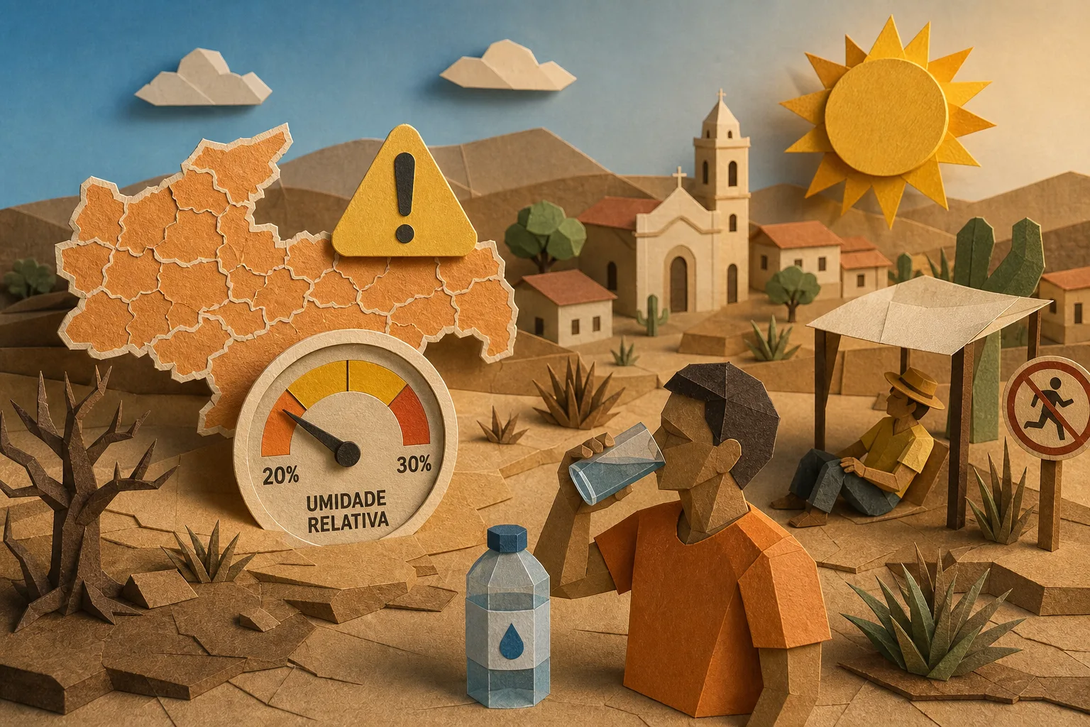 Ar seco coloca mais de 100 municípios paraibanos sob aviso meteorológico
