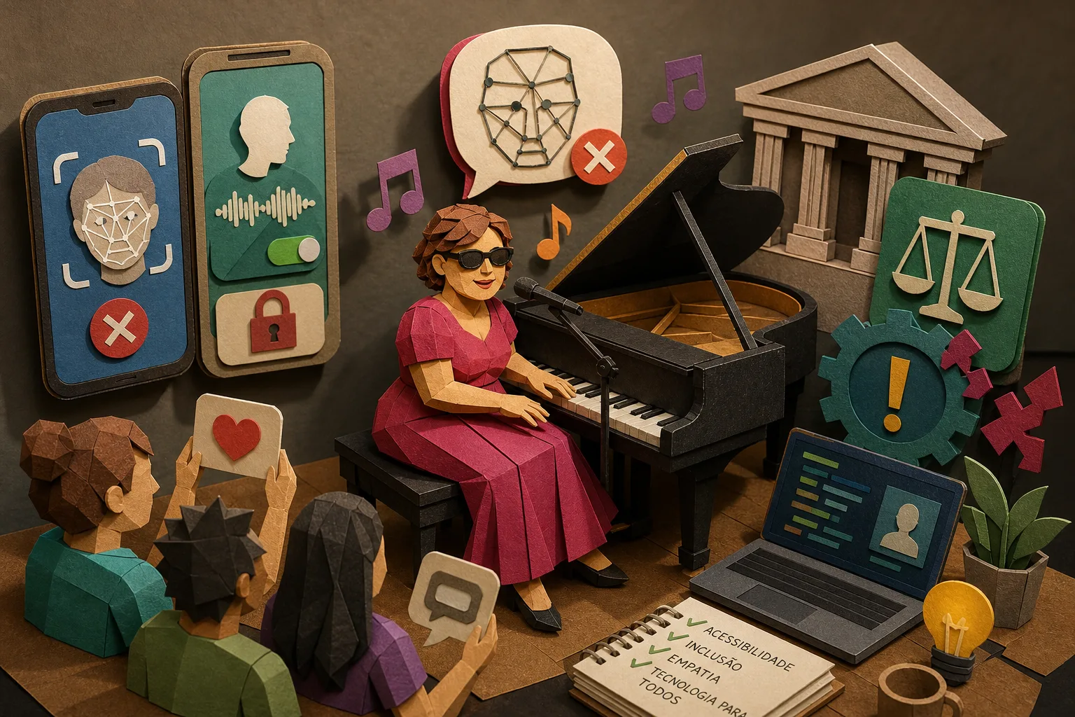 Artista cega viraliza com canção bem-humorada sobre falhas na biometria facial