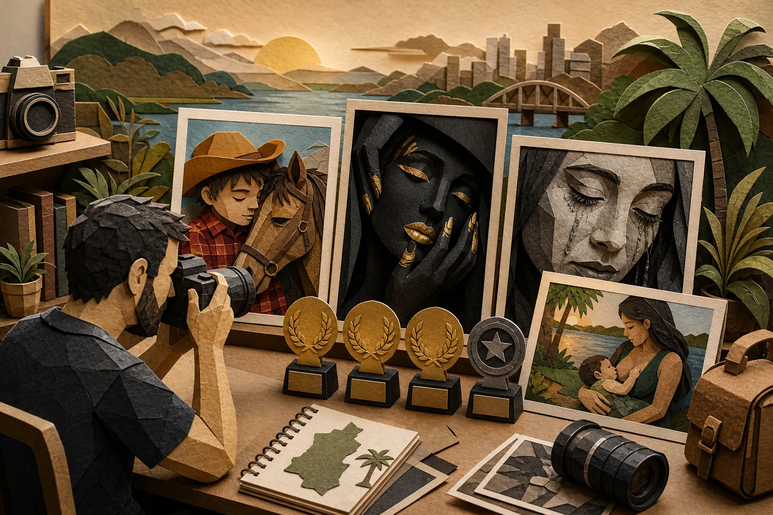 Artista do Tocantins é premiado em concurso mundial com fotos de sua família