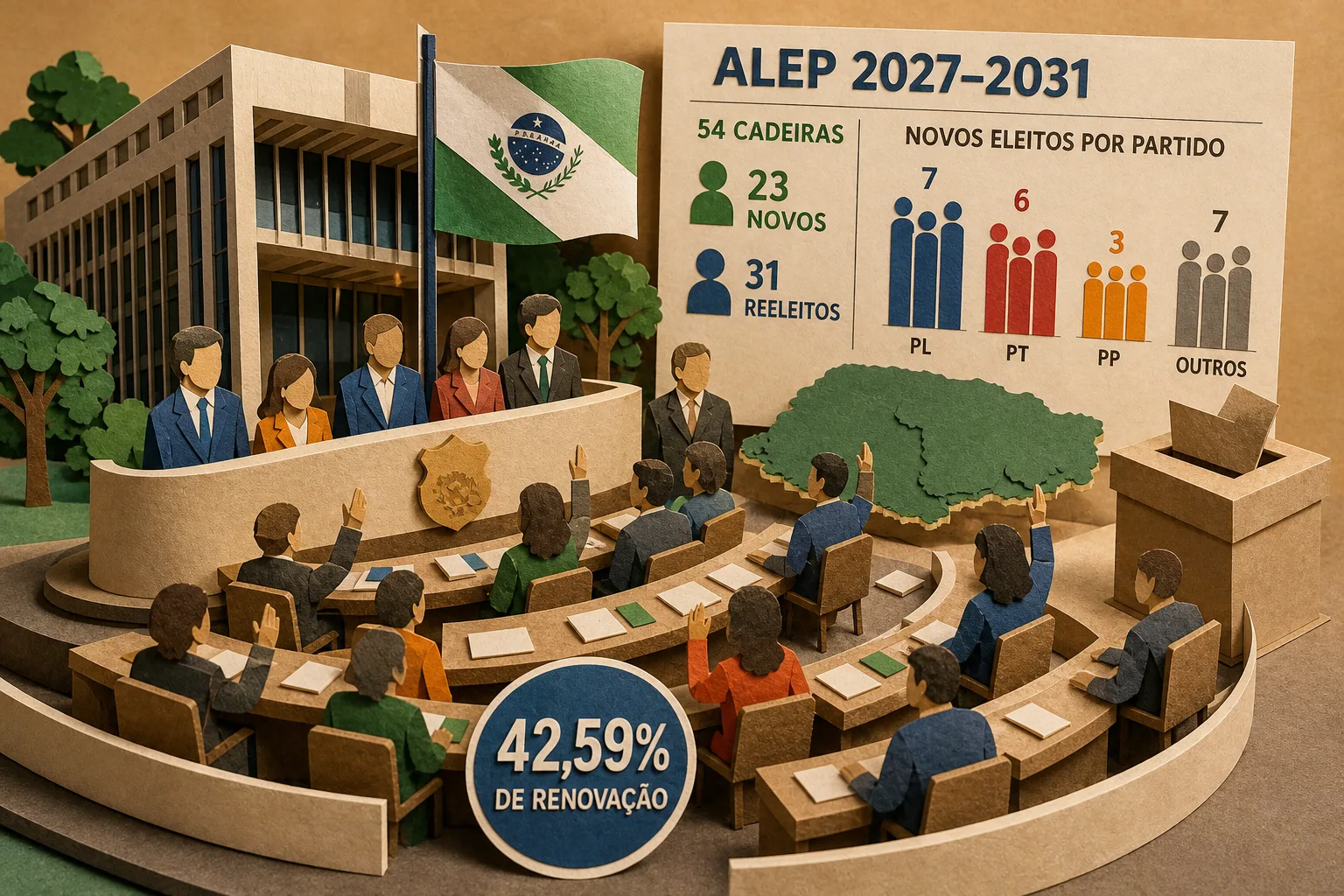 Assembleia Legislativa do Paraná terá renovação de mais de 40% das cadeiras