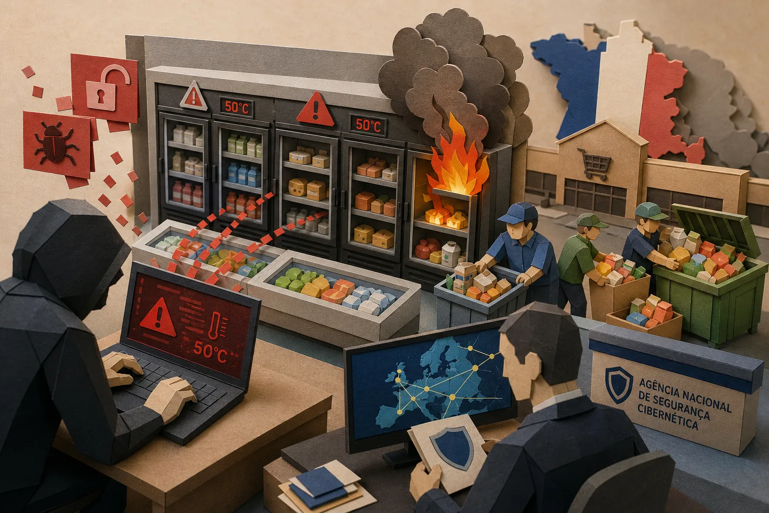 Ataque cibernético sabota refrigeradores e atinge redes de supermercados na França