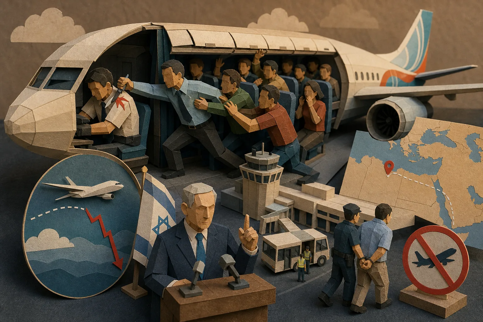 Ataque de copiloto contra comandante força pouso de emergência em voo para Tel Aviv