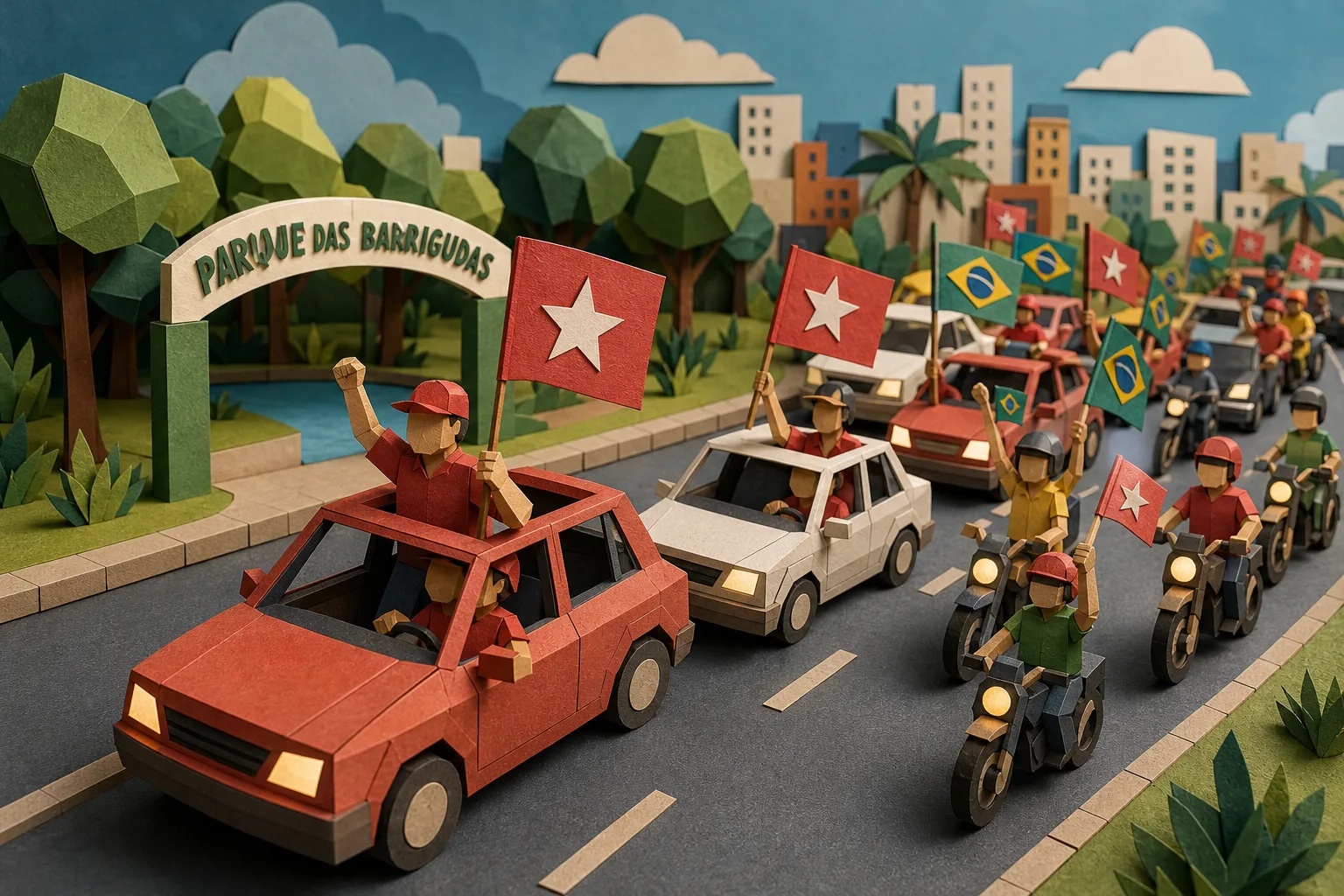 Ato pró-Lula reúne comboio de veículos em Uberaba antes do segundo turno