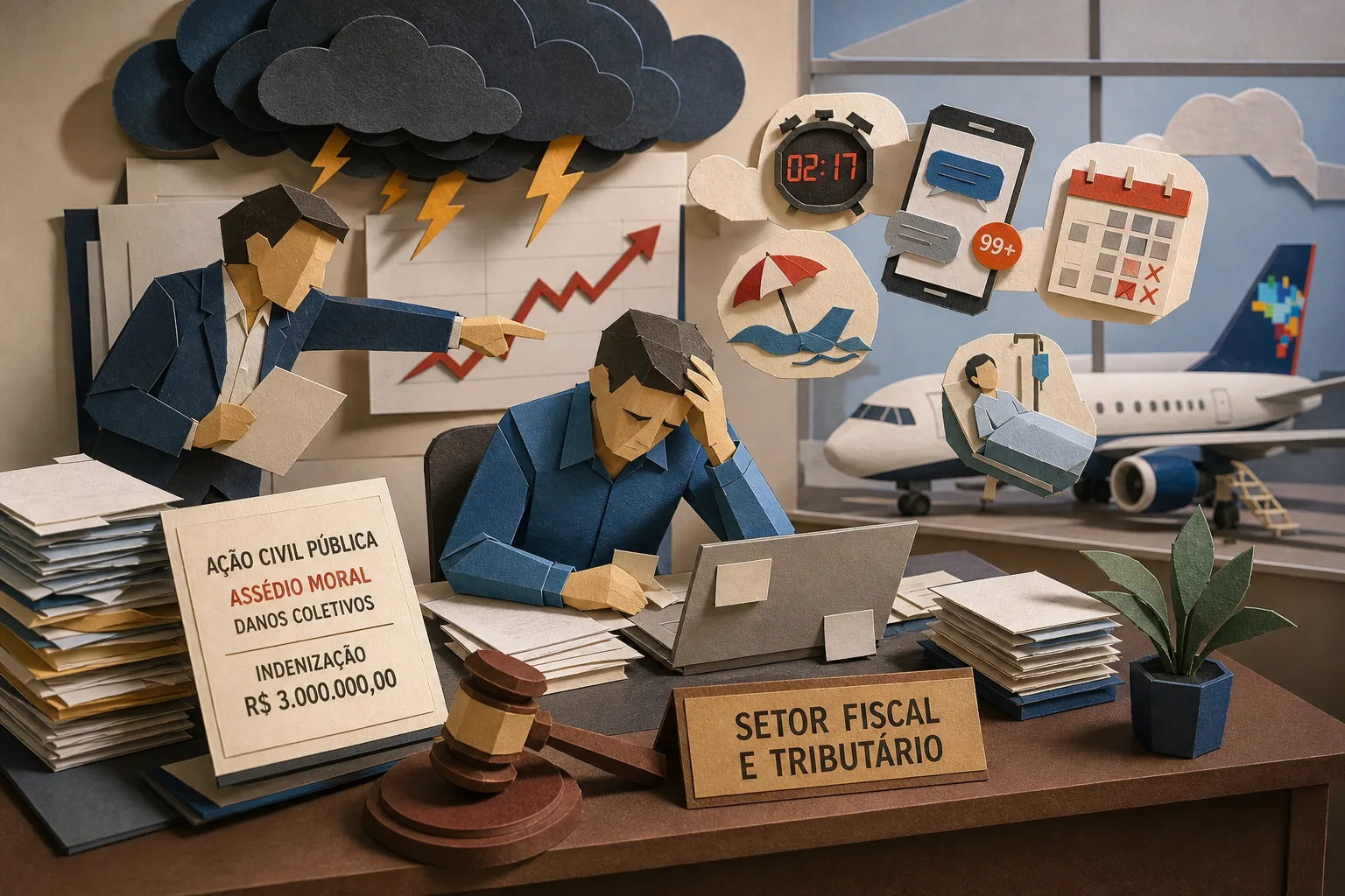 Azul é processada pelo MPT por prática sistemática de assédio moral em setor fiscal