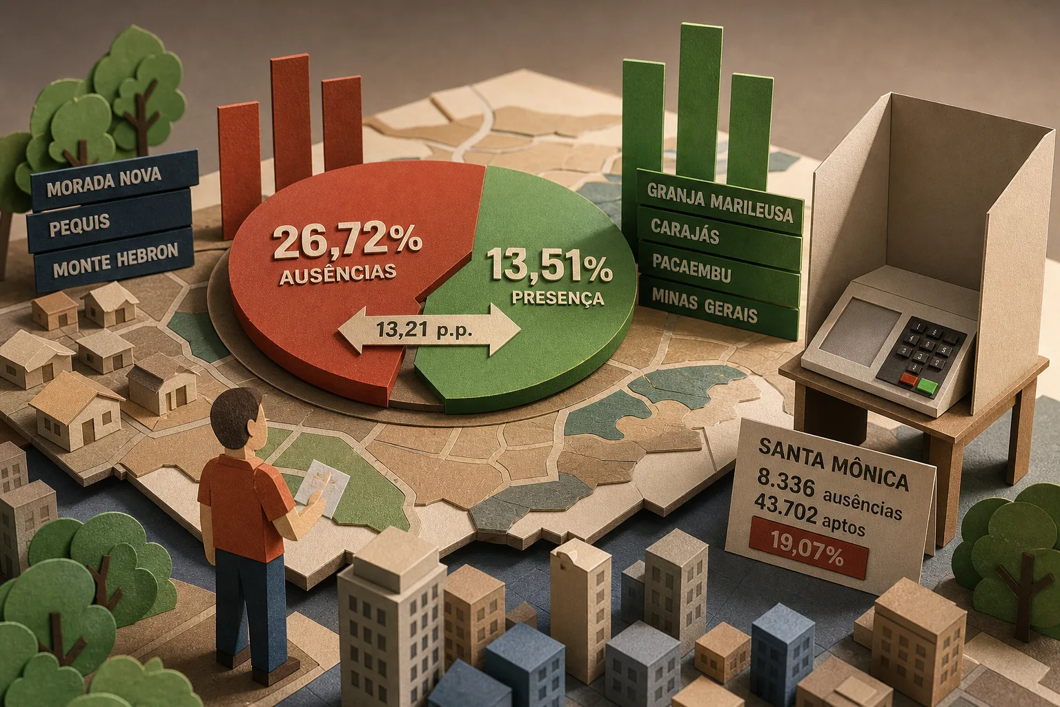Bairros da zona oeste concentram maiores índices de faltas na votação em Uberlândia