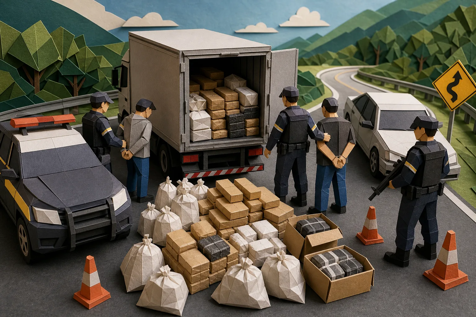 Batalhão Rodoviário apreende grande volume de drogas em caminhão na RJ-145