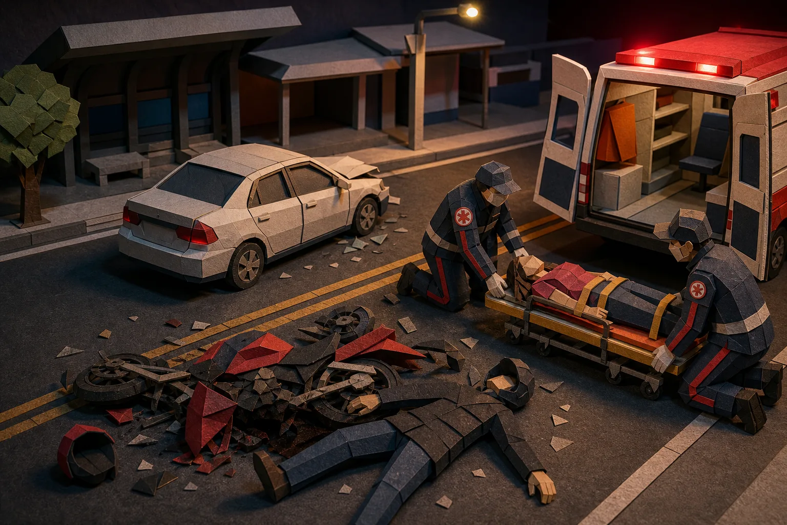 Batida entre carro e moto causa uma morte e deixa ferida grave em Guaraí