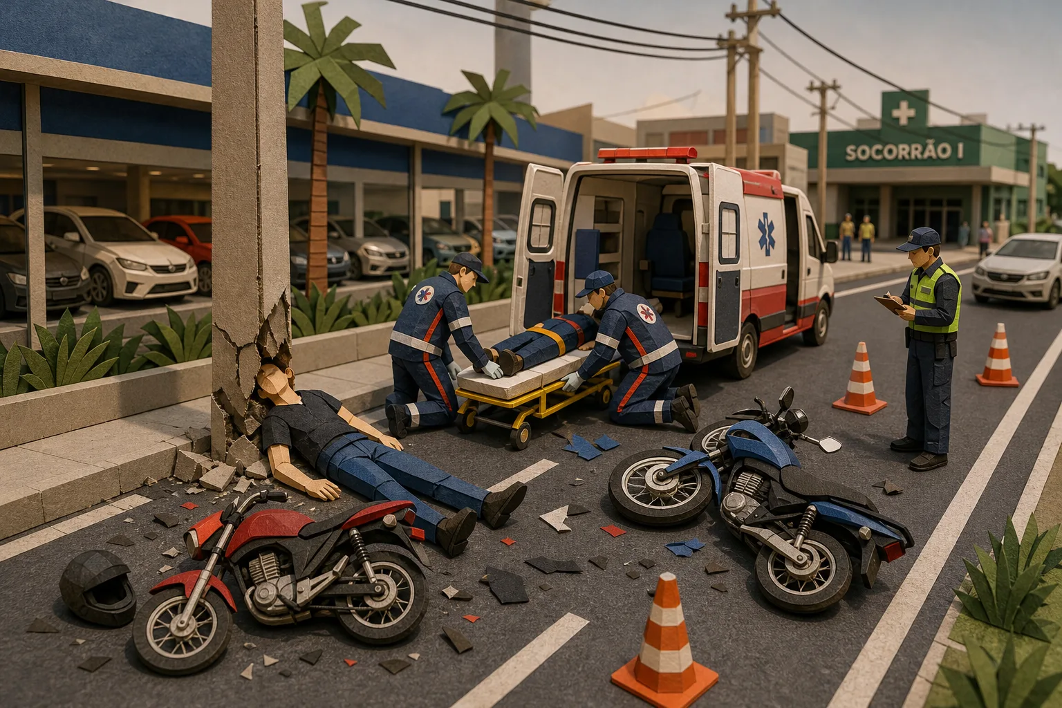 Batida entre duas motos deixa um morto e outro ferido no Calhau em São Luís
