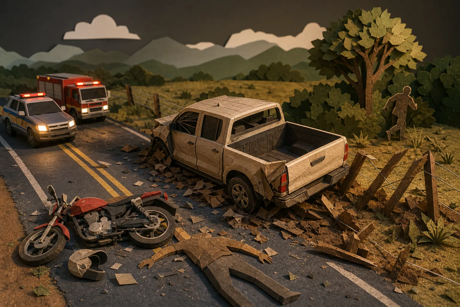 Batida entre moto e caminhonete deixa um morto e motorista foragido em Uberaba