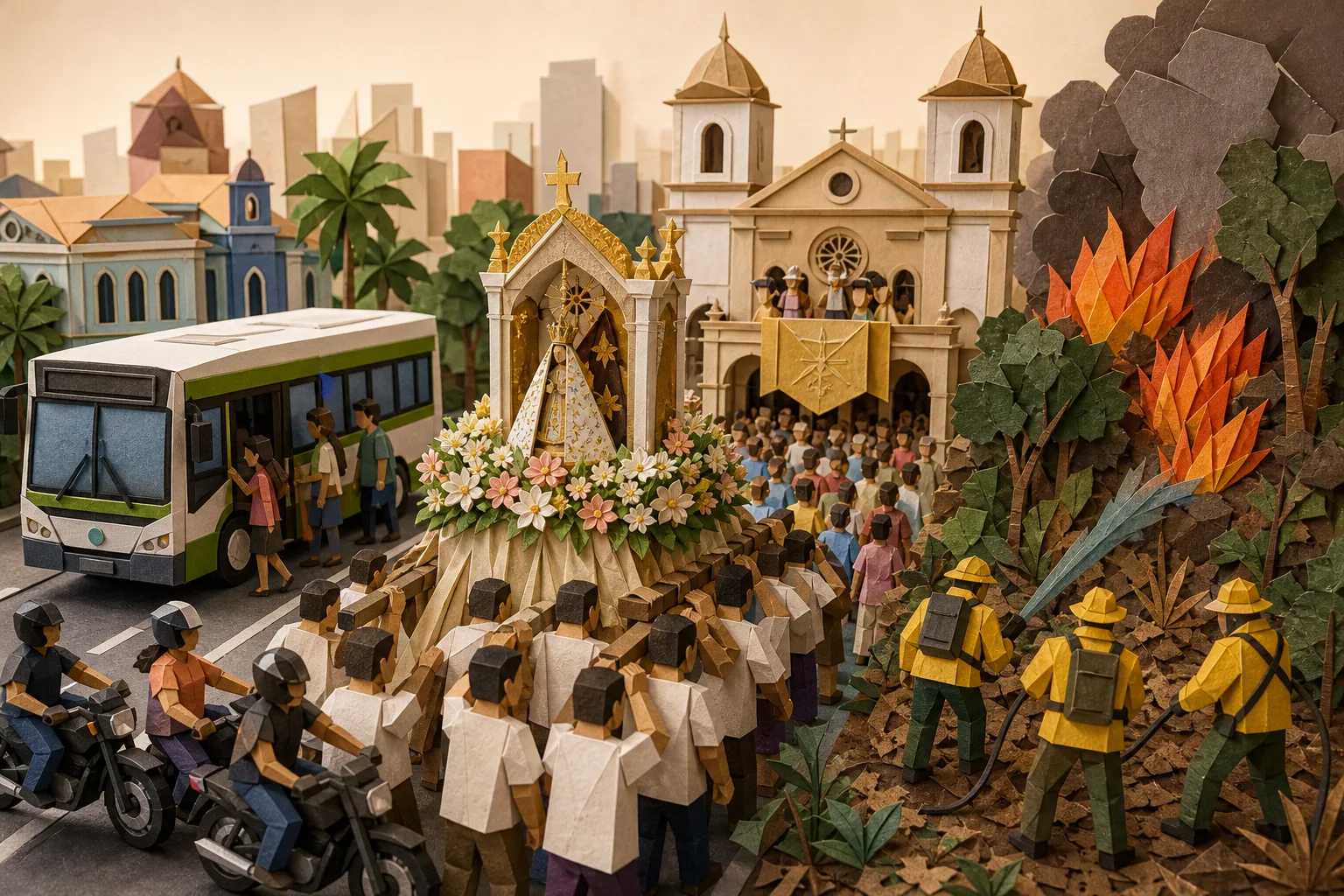 Belém celebra romarias do Círio de Nazaré e prefeitura anuncia gratuidade nos ônibus