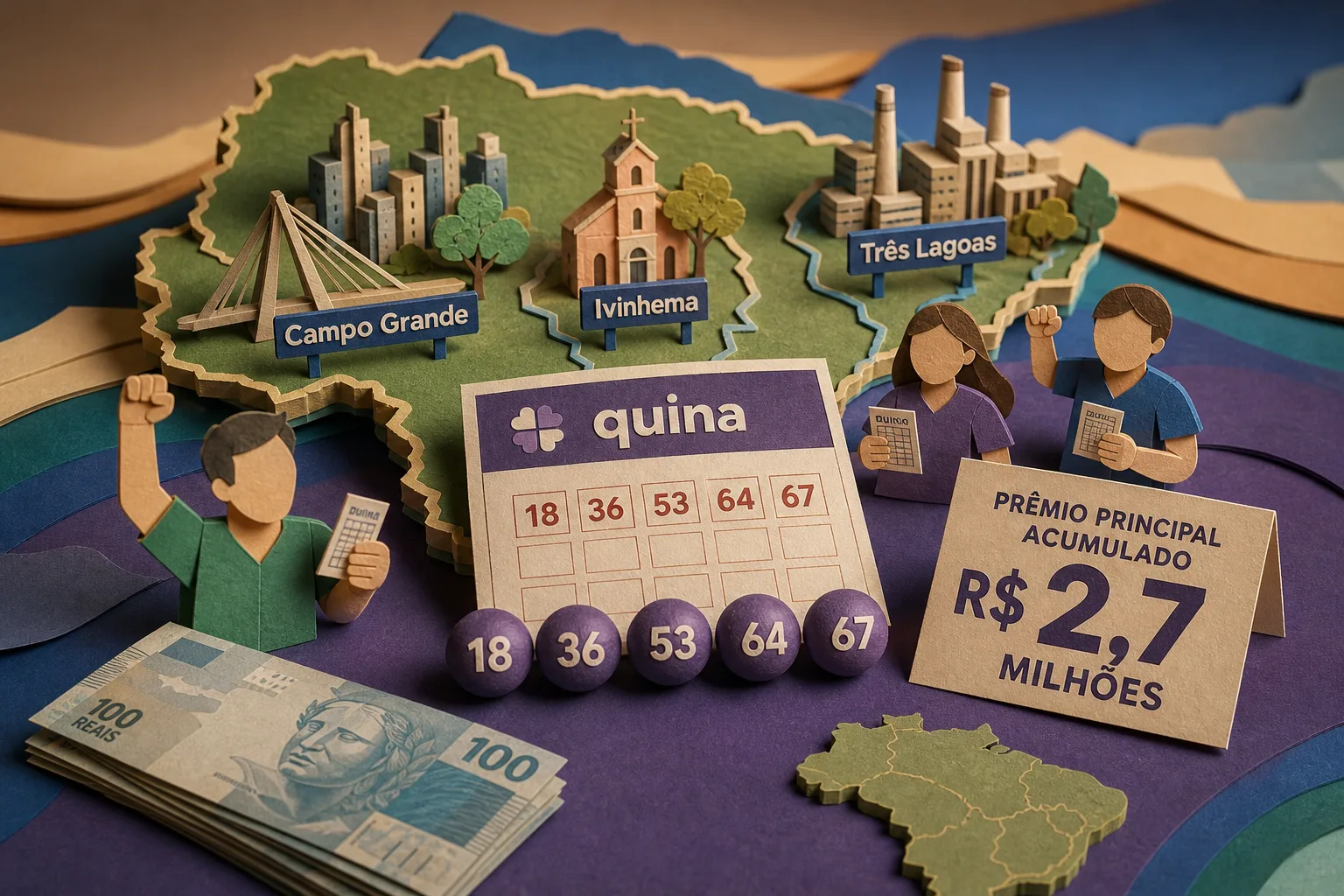 Bilhetes de Mato Grosso do Sul faturam prêmios com quatro acertos na Quina