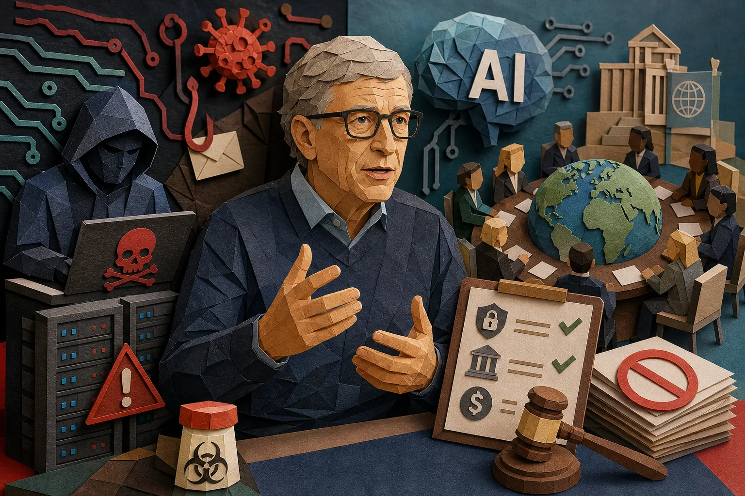 Bill Gates aponta avanço de crimes cibernéticos como o perigo mais urgente da IA
