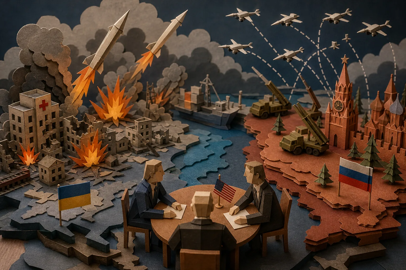 Bombardeios mútuos crescem entre Moscou e Kiev durante tratativas de paz com os EUA