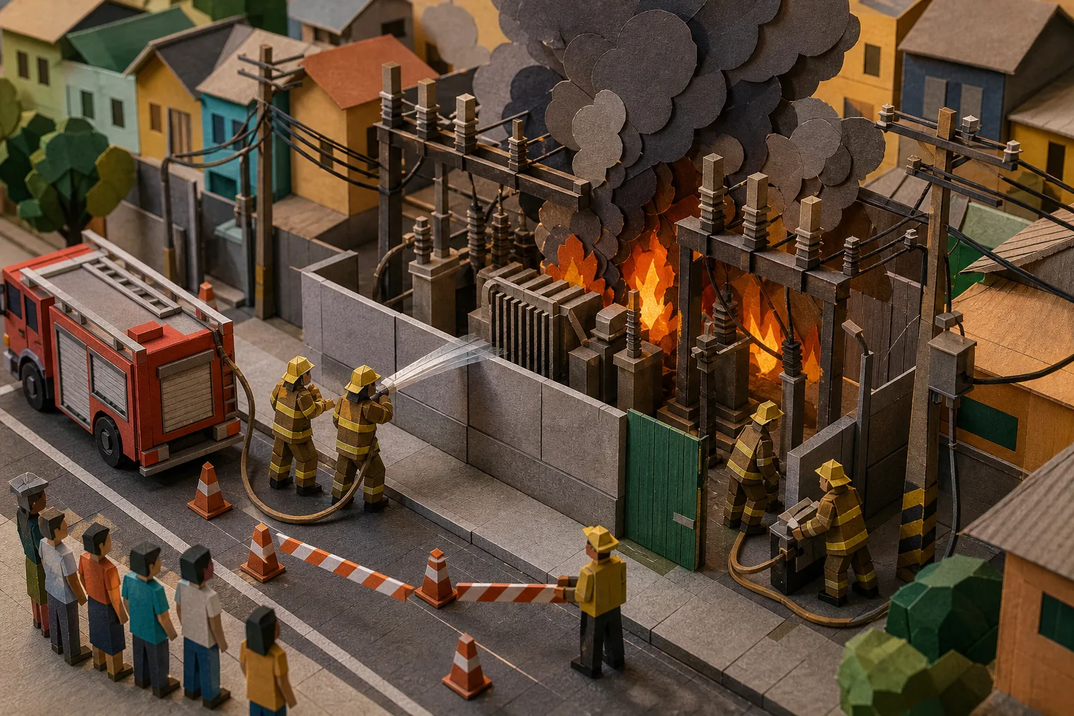 Bombeiros controlam chamas em subestação elétrica no bairro de Amaralina