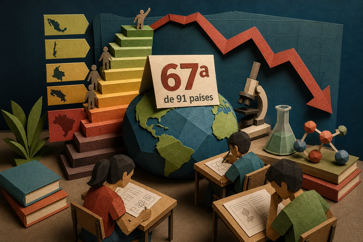 Brasil ocupa 67ª posição no ranking de ciências do Pisa entre 91 nações