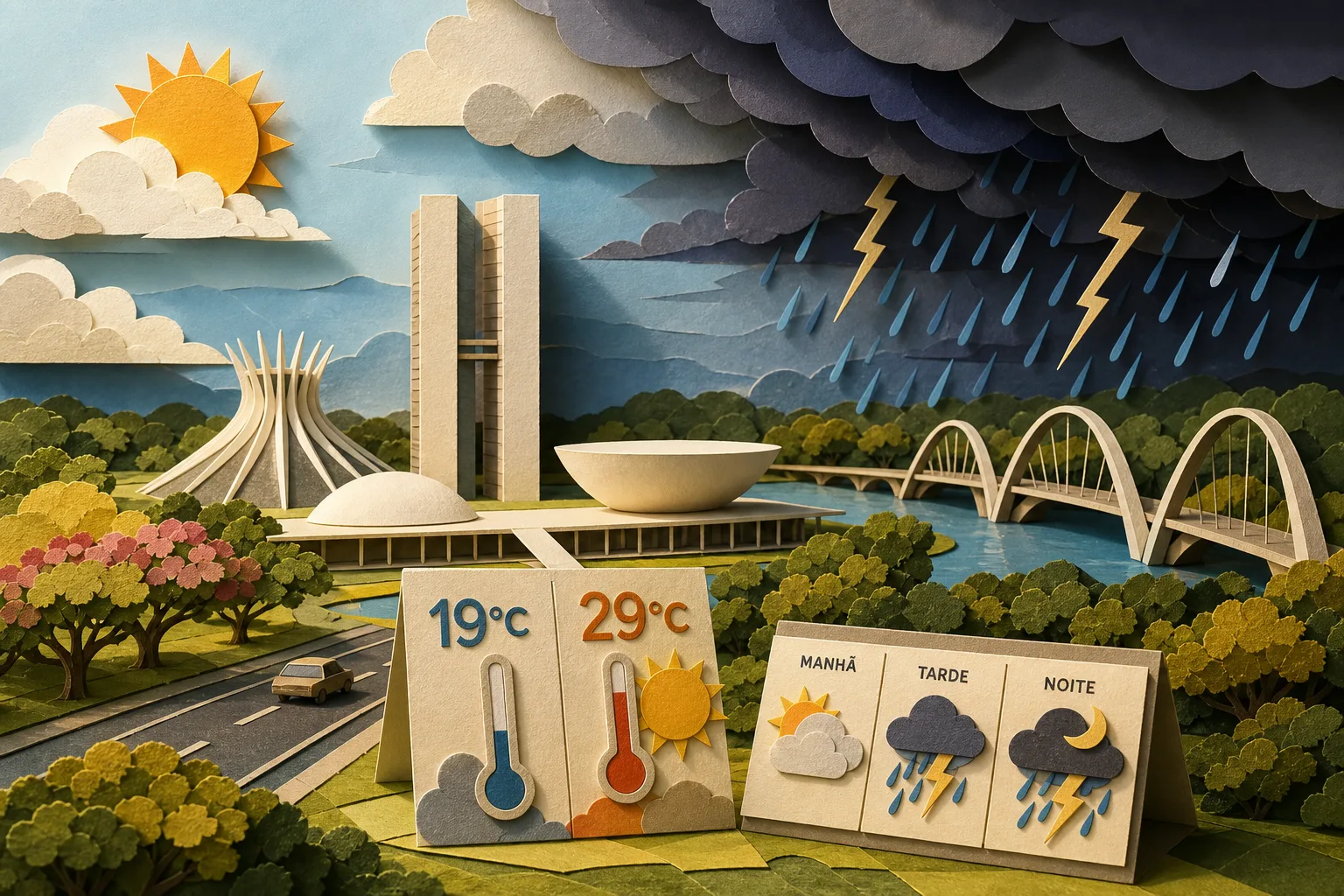 Brasília deve ter máxima de 29°C com alerta de trovoadas a partir da tarde