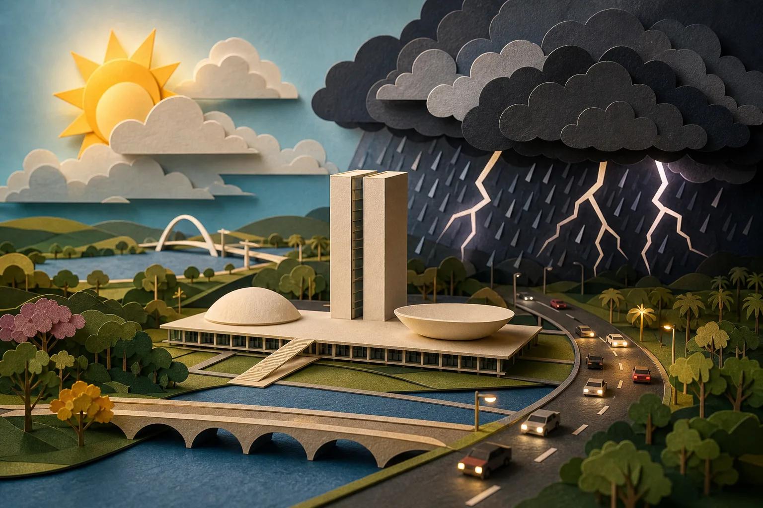 Brasília inicia a semana com calor de até 34ºC e previsão de chuva à noite