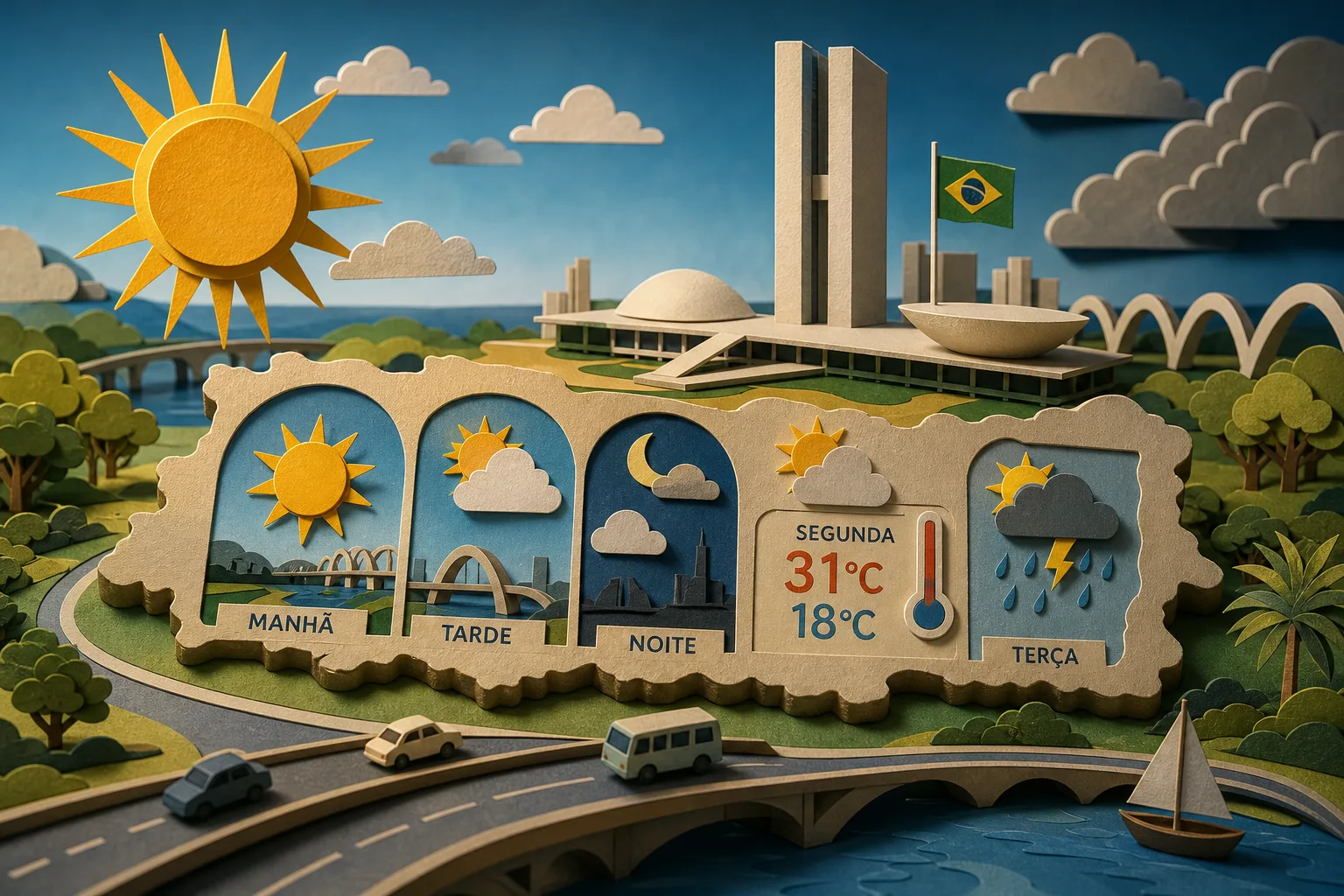 Brasília registra predomínio de sol e calor de até 31ºC nesta segunda-feira