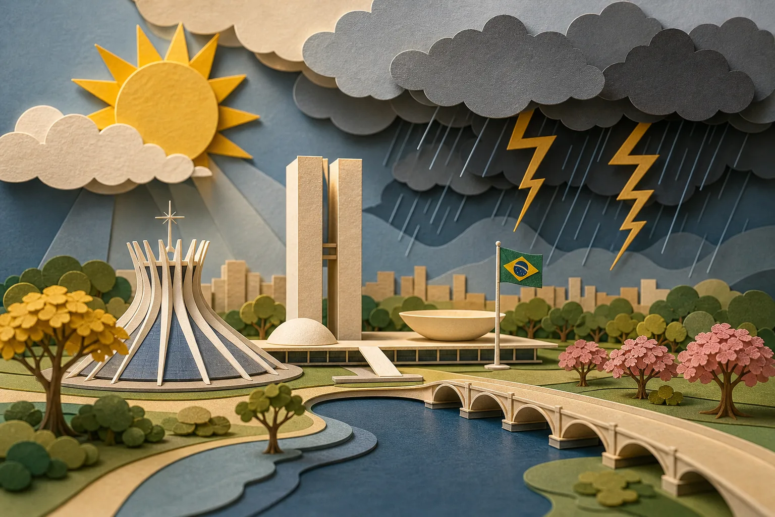 Brasília tem terça-feira com sol, pancadas de chuva e máxima de 27ºC