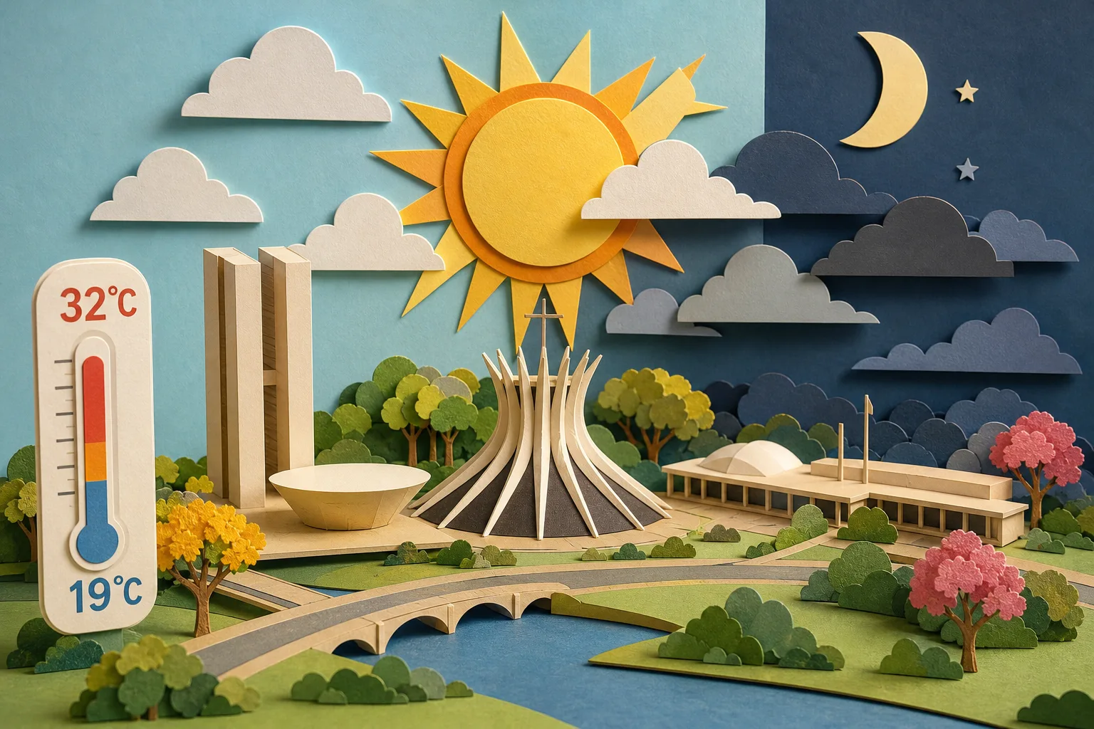 Brasília terá calor de até 32ºC e tempo estável sem chuva nesta quinta-feira