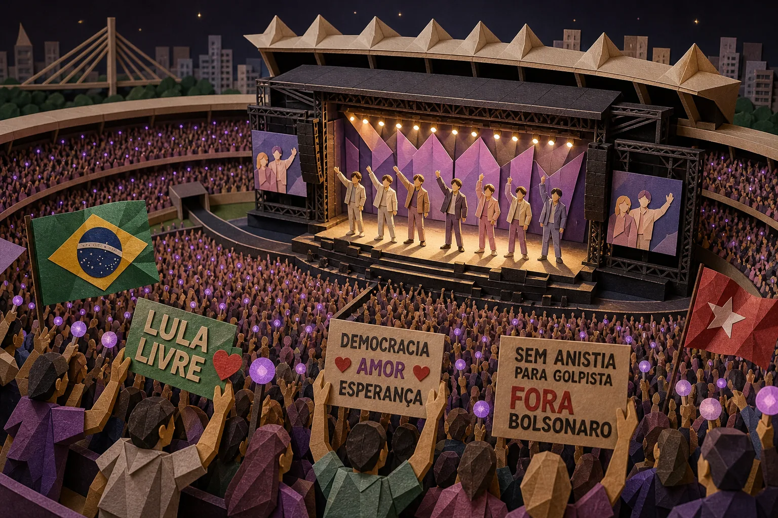 BTS inicia série de apresentações no Morumbis com estádio lotado e coro político