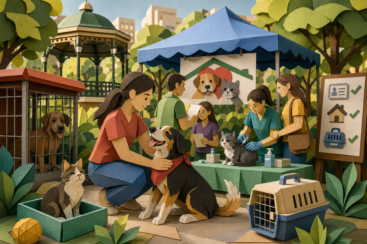 Cães e gatos do Canil Municipal buscam novos lares em ação no Parque Halfeld