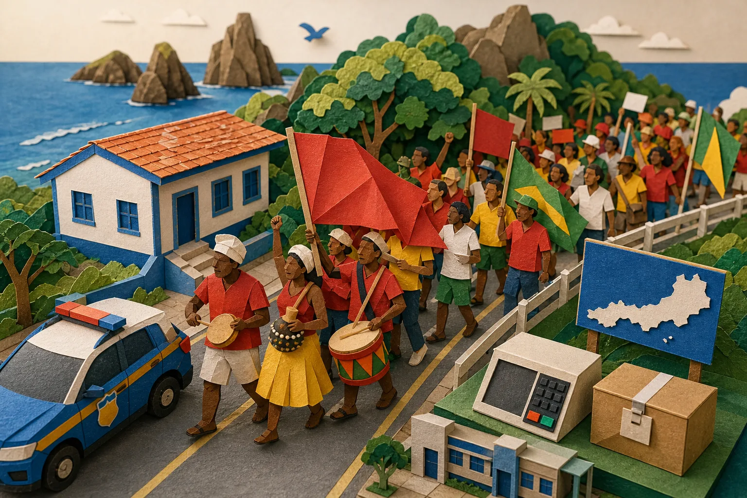 Caminhada em Fernando de Noronha manifesta apoio à candidatura de Lula