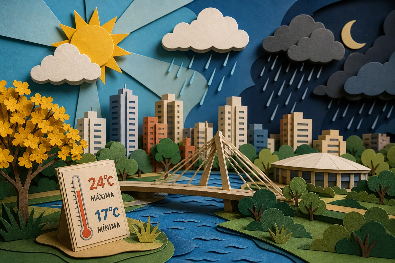 Campo Grande tem sexta-feira de sol entre nuvens e pancadas de chuva passageiras